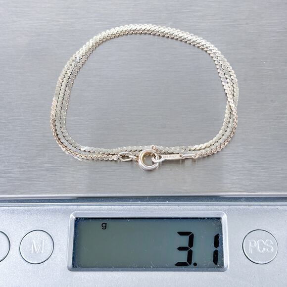 Italian Serpentine Link Necklace | Vintage Sterling Silver 925 | 17.5" - Picture 3 of 3